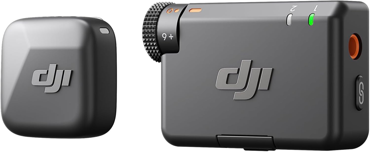 DJI Mic Mini Wireless Lavalier Microphone Kit with 2 TX, 1 RX and Charging Case for iPhone, Android, Camera, Vlogging and Streaming