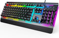 TECKNET USB Wired Gaming Keyboard, RGB Backlit, 25 Anti-Ghosting Keys, IP32 Water Resistant Design, Quiet Switches, Black