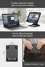 LISEN Adjustable Tablet Stand for iPad, Foldable Desk Holder for Tablets, Kindle and Switch, Portable Travel Stand