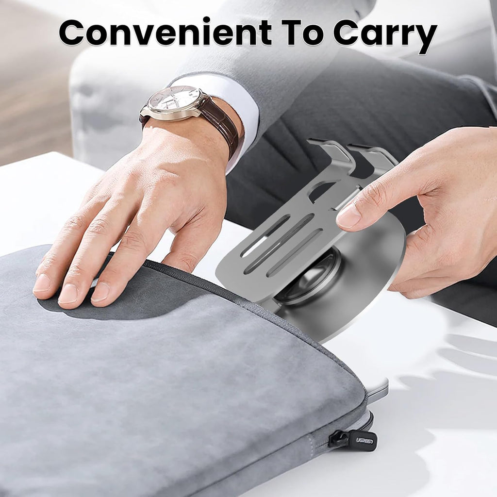 360° Rotating Aluminum Phone Stand for Desk, Adjustable Universal Smartphone Holder – Grey
