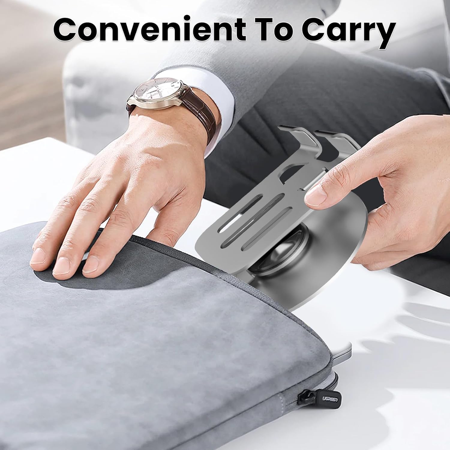 360° Rotating Aluminum Phone Stand for Desk, Adjustable Universal Smartphone Holder – Grey