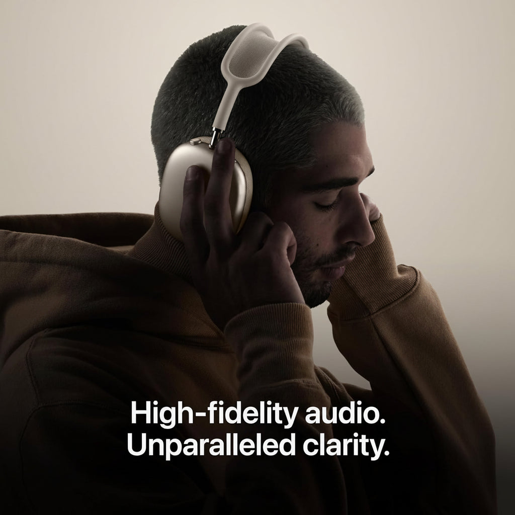 Apple AirPods Max 2 Wireless Over-Ear Headphones with Active Noise Cancellation, Spatial Audio, Bluetooth Connectivity, Starlight